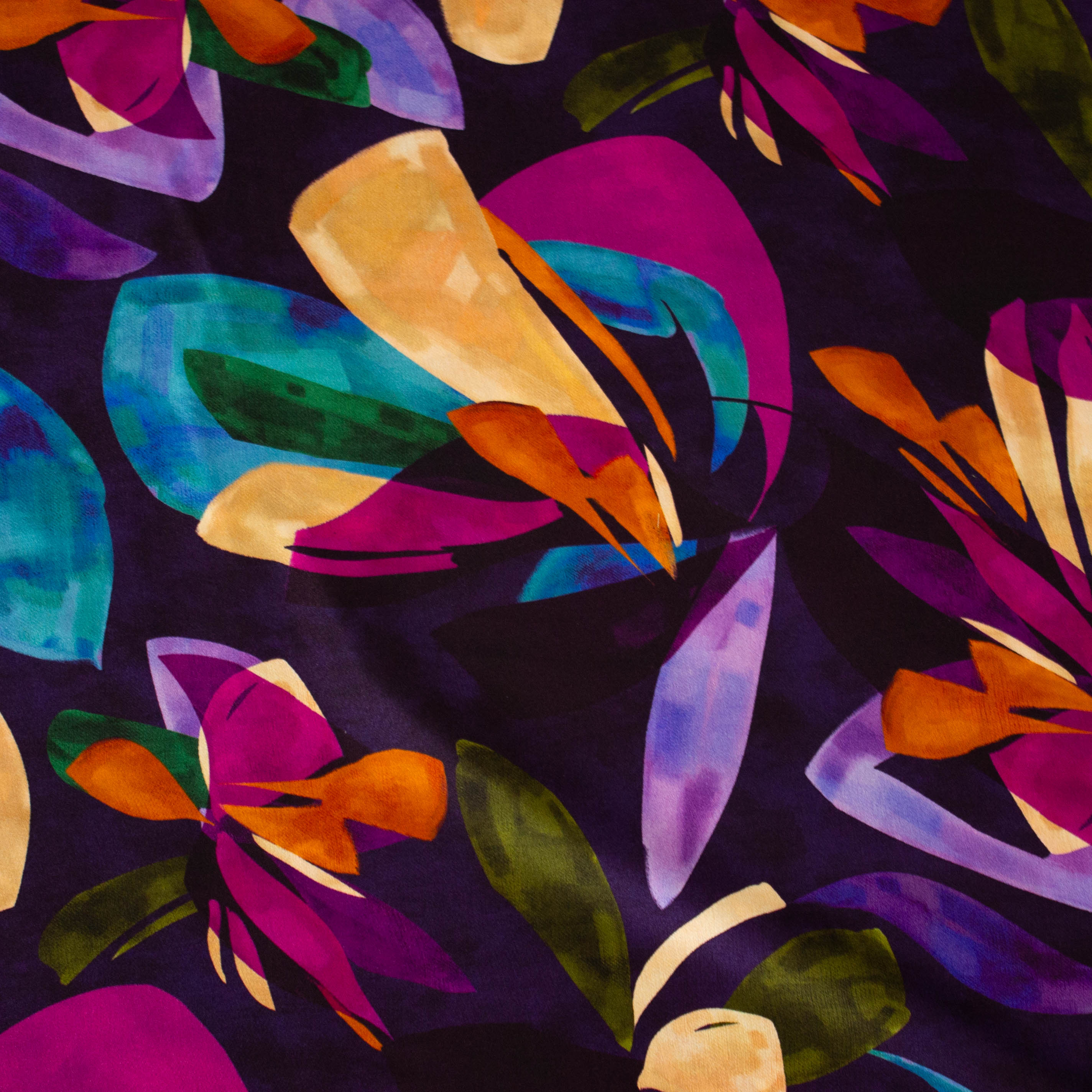 Zijde viscose mengeling kleurrijk met abstract motief - Alta Moda